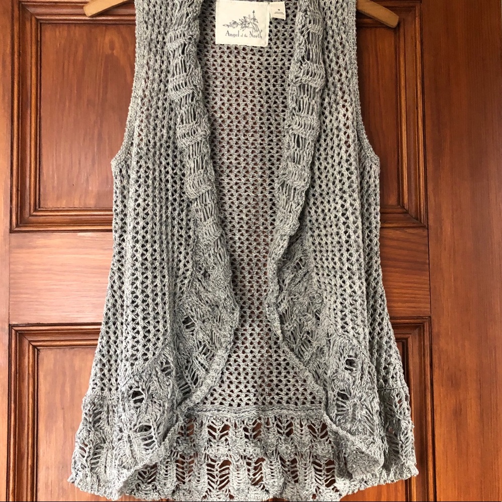Anthropologie Angel of the North Crochet Sweater Vest